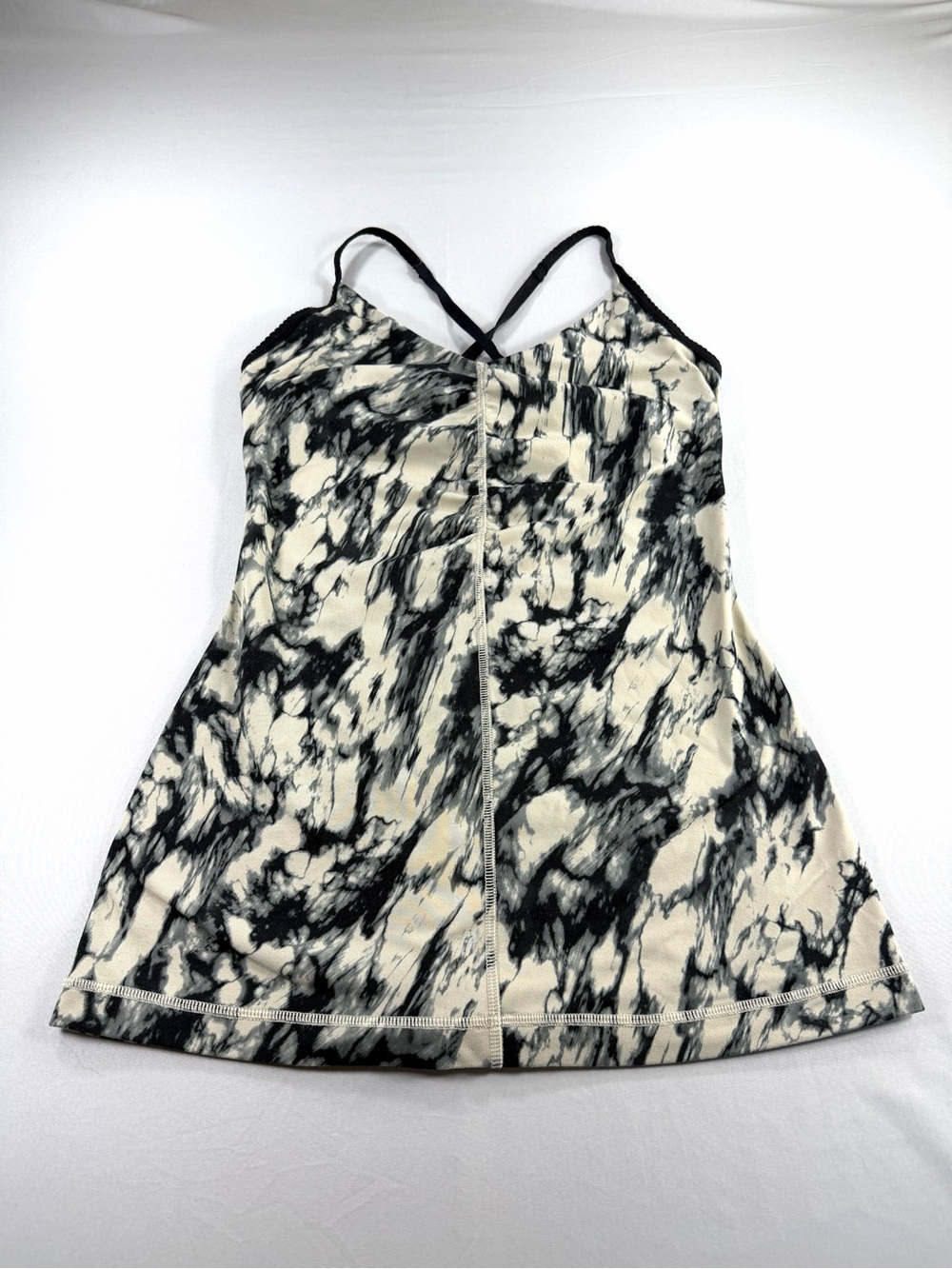 Lululemon Marble Print Built-In Bra Yoga Tank Size 8